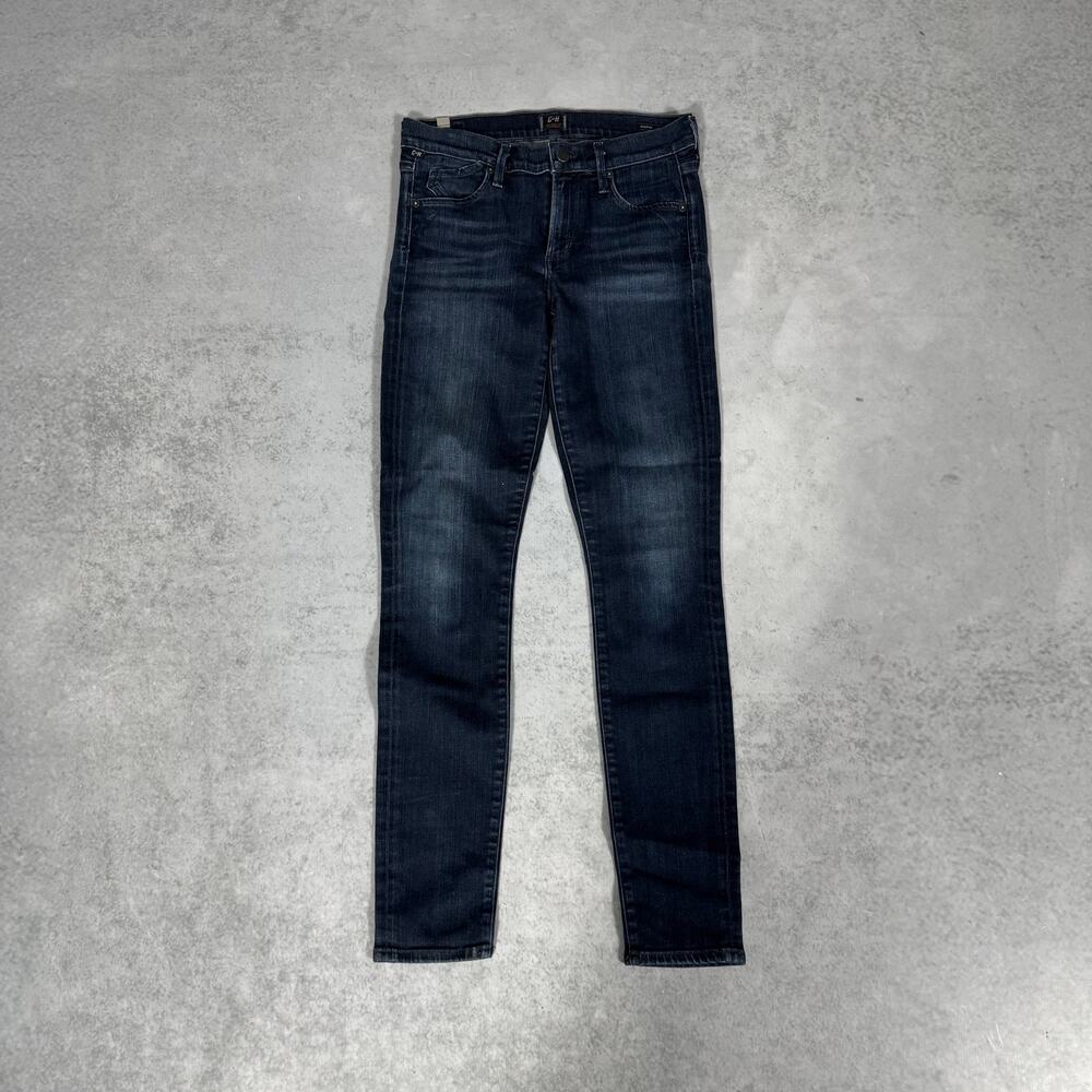 Citizens of Humanity Low Rise Skinny Jeans Dark Wash - Size: 28